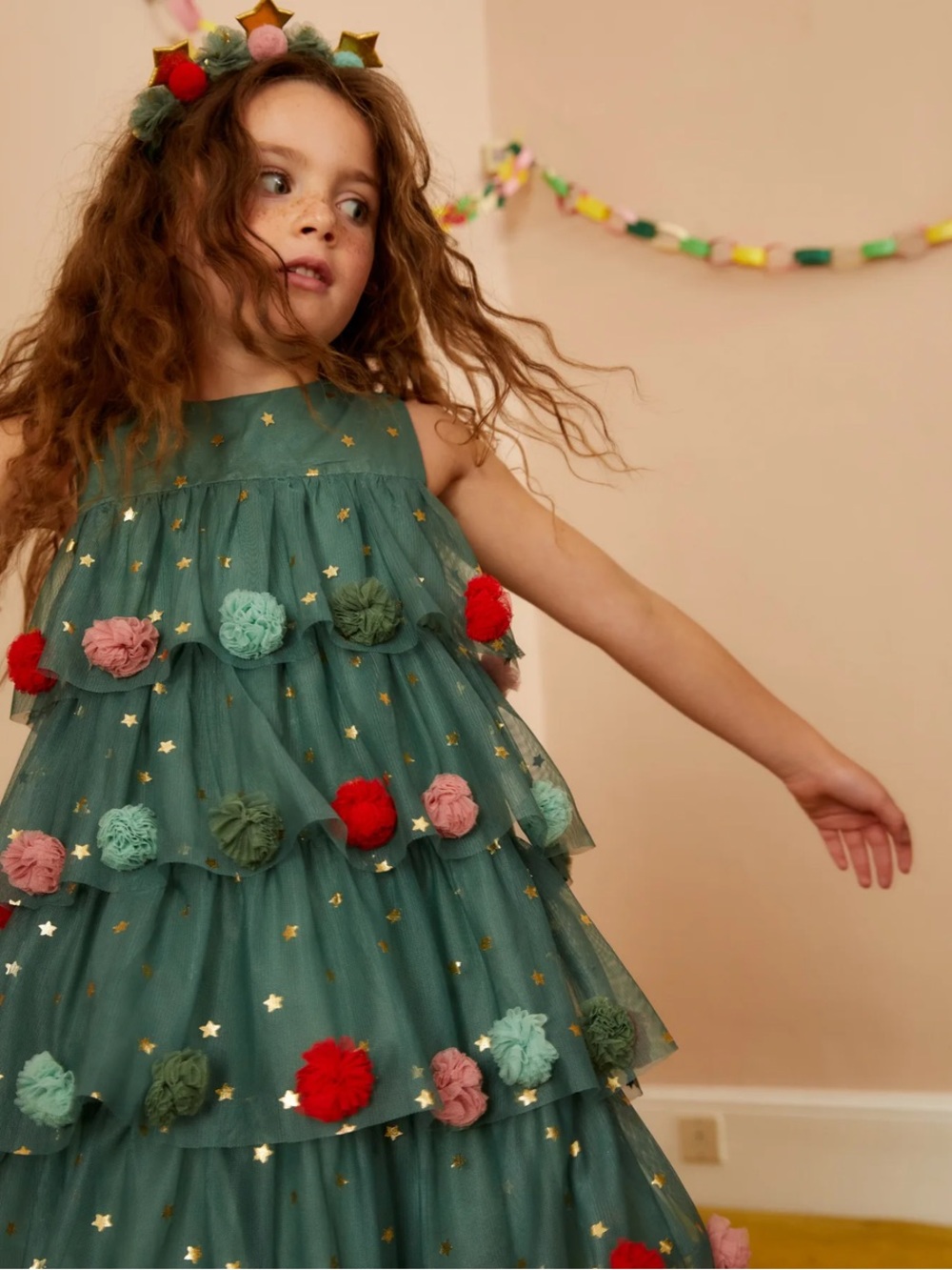 Mini Boden Christmas Tree Tulle Dress 5/6